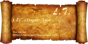 Lézinger Tea névjegykártya